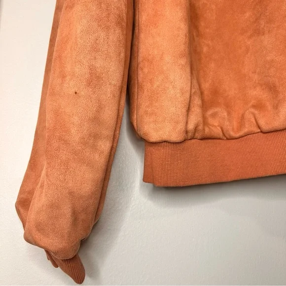 LEBLANC Faux Suede Bomber Jacket - Size Small - Picture 13 of 13